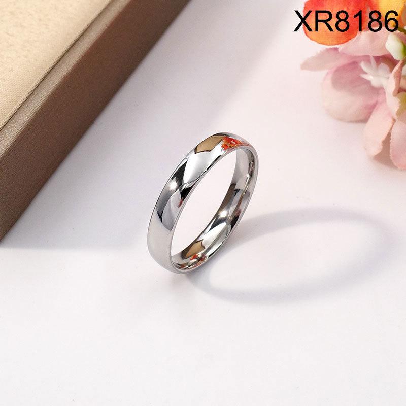 Titanium Steel Cubic Zirconia Wedding Ring - Classic Stainless Steel Design for Valentine s Day Gift Size 7