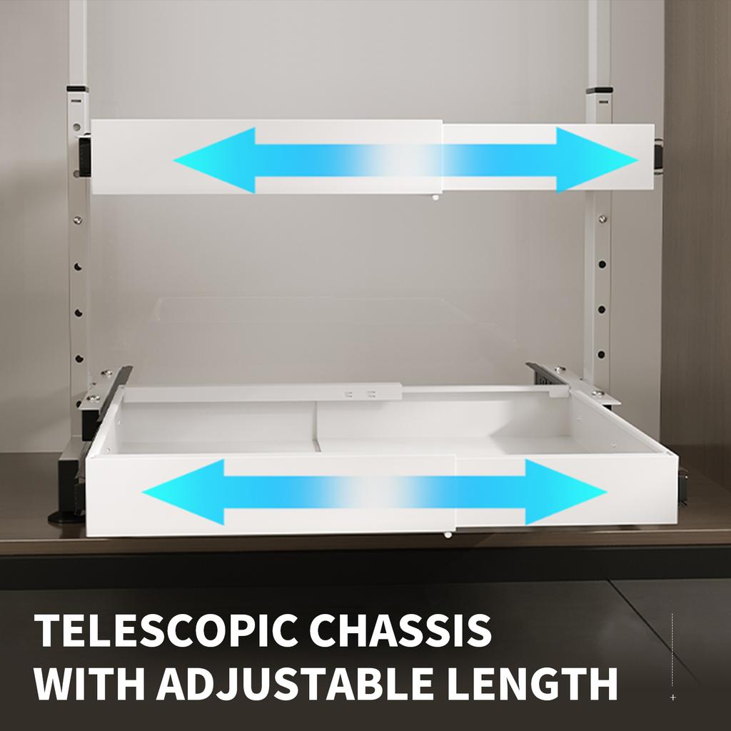 Plate Crystal Guide Rail Telescopic Storage Tray (Liftable Model)