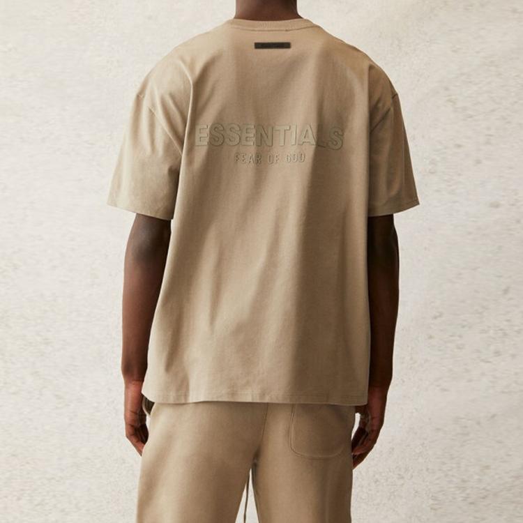 Fear of God Essentials Short Sleeve Logo Tee Unisex Tops Moss FOG-SS21-584