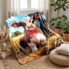 Calf by Farm Tractor Blanket Personalized Name Flannel Blanket Soft Cozy Plush Throw for Sofa Bed Lightweight Home Decor