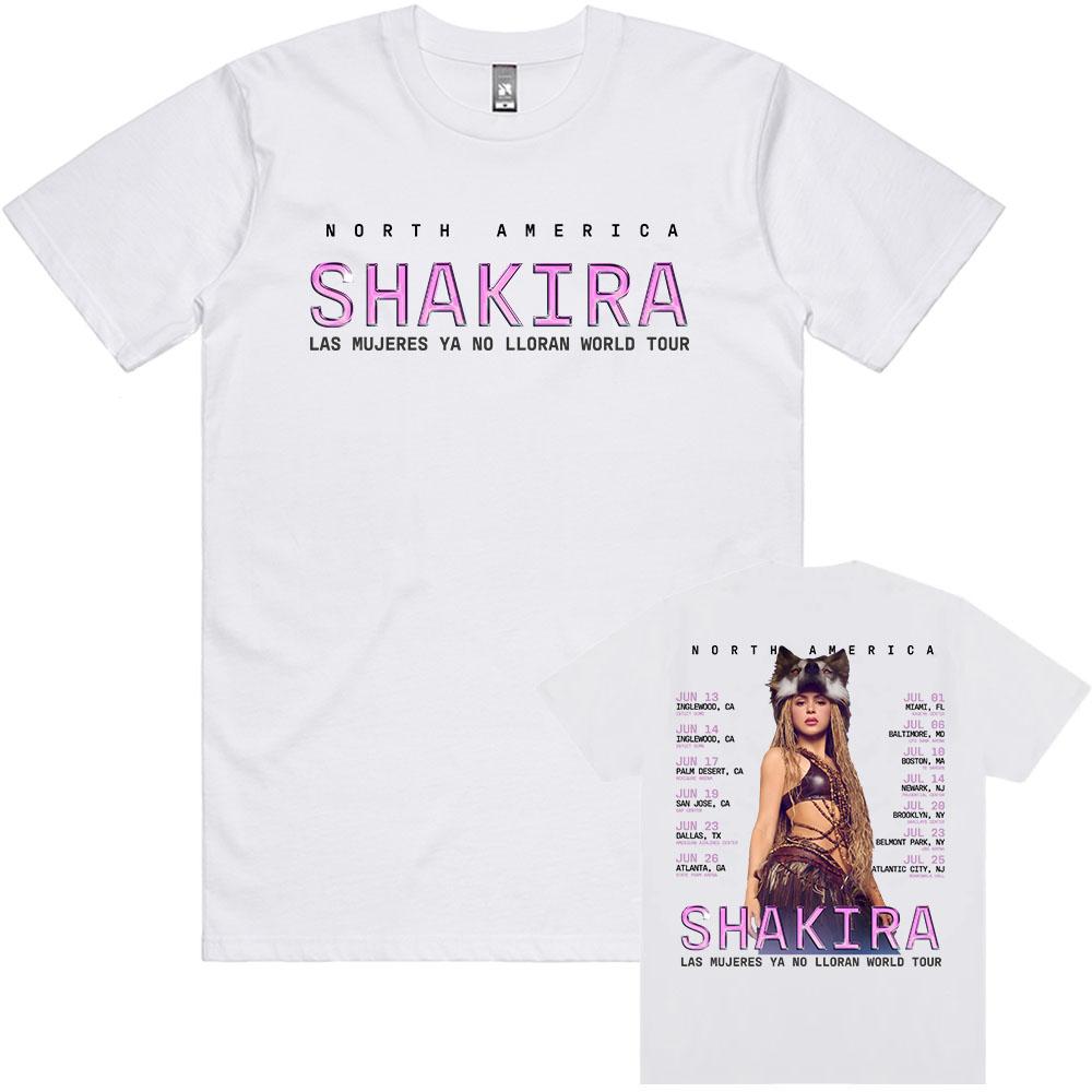 SHAKIRA Las Mujeres Ya No Lloran Tour 2026 T-shirt Unisex Streetwear Design Cantante Stampa Grafica Merch T-shirt Magliette Maschili T-shirt Band Top Estivi