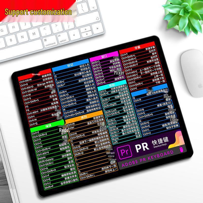 Mouse Pad Colecție Taste Rapide Extra Mare și Suport pentru Încheietură pentru Birou