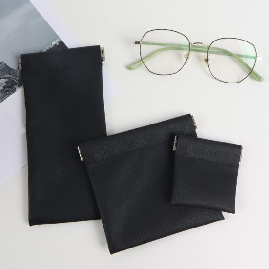 Druckknopfverschlussbeutel Kunstleder Tragbares Münzfach Mini-Kosmetiktasche