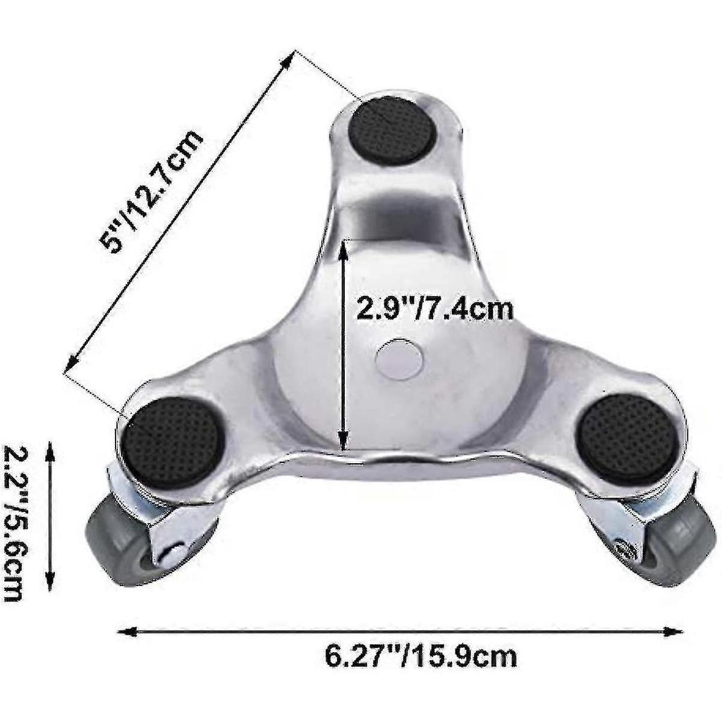 4er-Pack 6 Zoll Stahl-Dreibein-Dolly-Set zum Bewegen von Möbeln und Geräten 220 lbs Tragfähigkeit