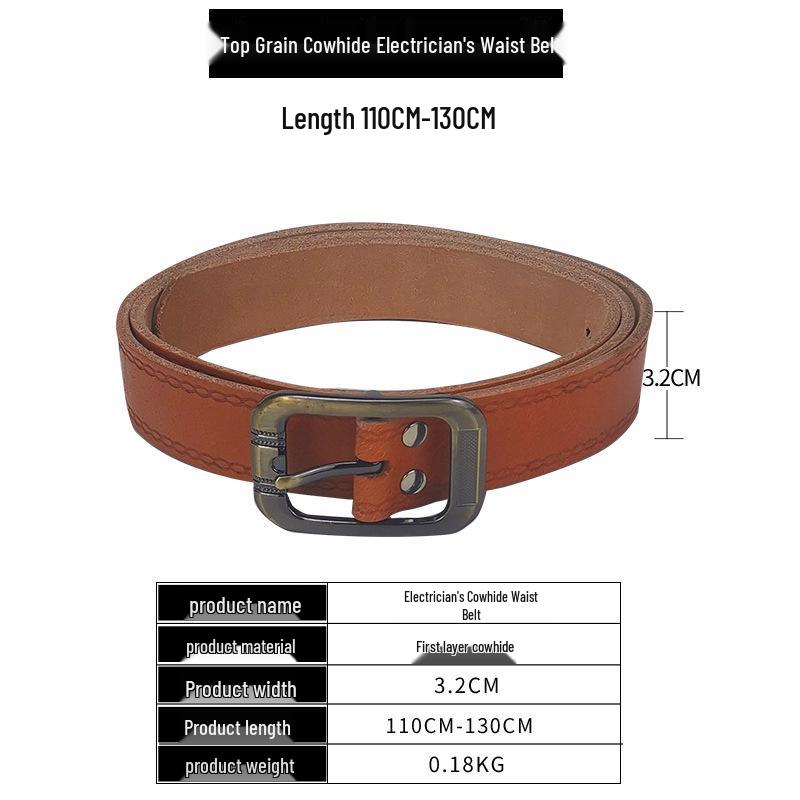 Men's Genuine Cowhide Tool Belt: Multifunctional, Sturdy, Waist-Worn Repair Kit with Five Pieces.