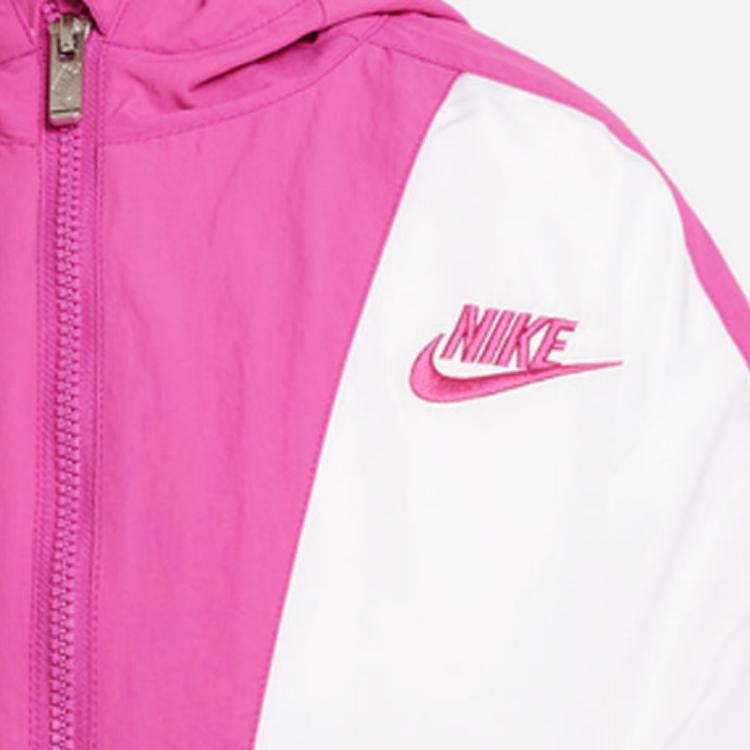 Nike Color Block Zipper Lightweight Hooded Jacket Kids jackets FJ5920-010