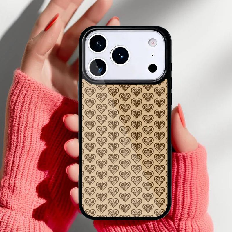 Latte Love Braunes Herz Ästhetische Handyhülle für iPhone 17 16 15 14 13 Pro Max Rückabdeckung für 12 11 Pro Hülle