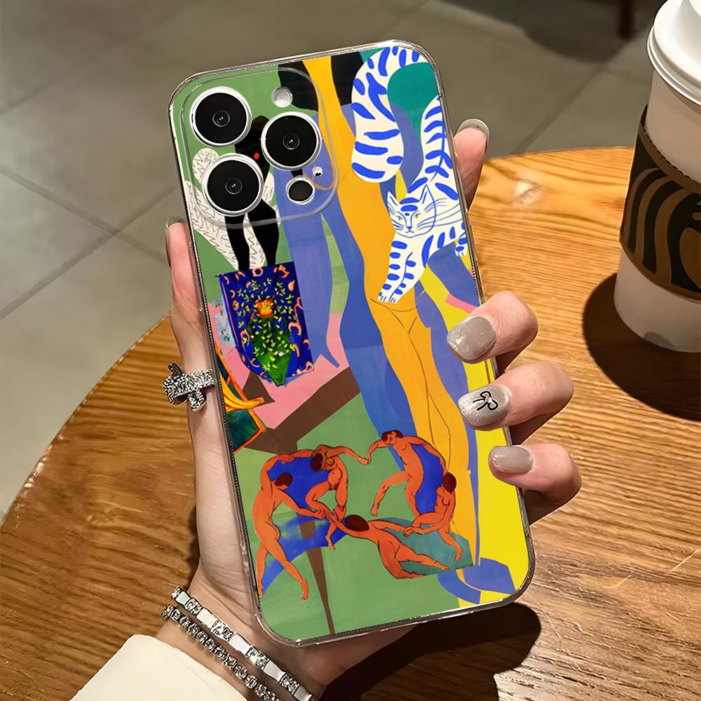 Matisse Art Painting Phone Case For Iphone 15 Pro Max 14 Plus 11 12 Mini 13 Pro 7 8 X XR XS SE Transparent Back Cover