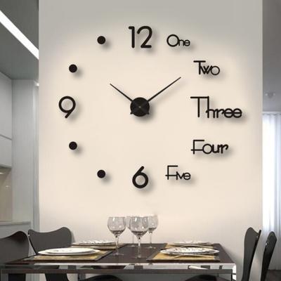 Wall Clock Frameless Decorative Silent Wall Art Clock for Living Room Bedroom