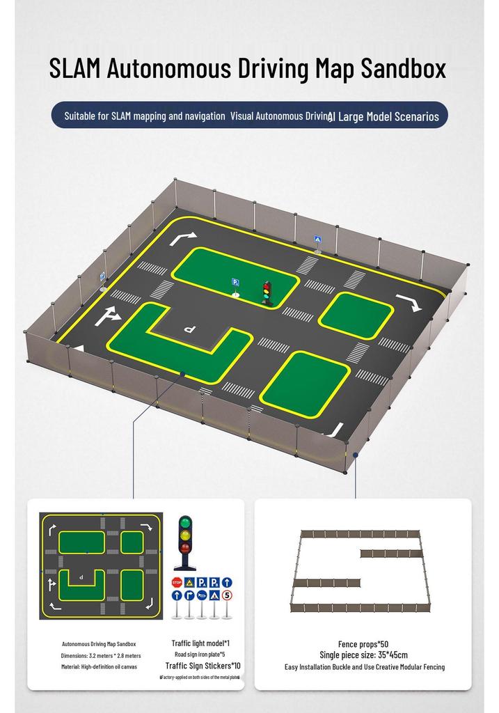 AI-Driven Autonomous Driving Sandbox for Robot Cart Map & Traffic Scene Simulation