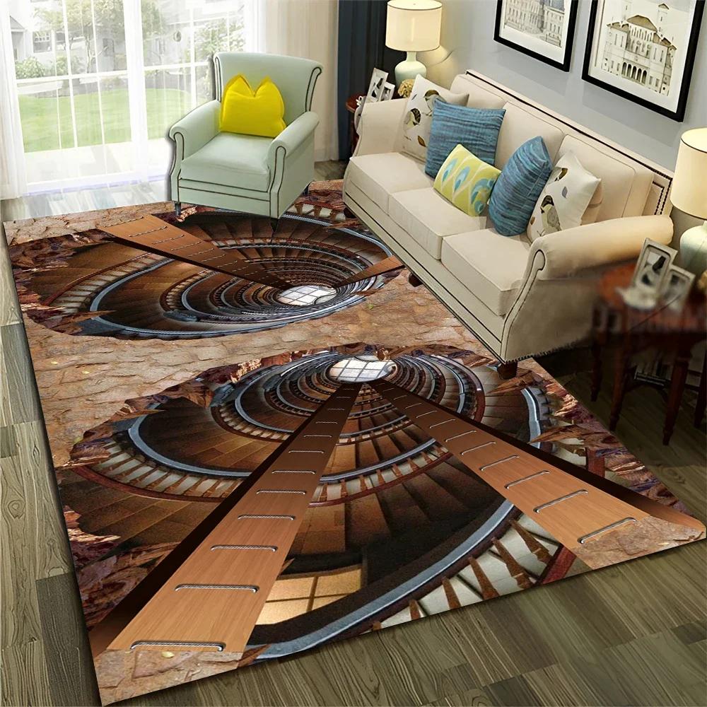 3D Illusion Vision Hallucination HD Carpet Rug for Home Living Room Bedroom Sofa Doormat Decor,Child Area Rug Non-slip Floor Mat