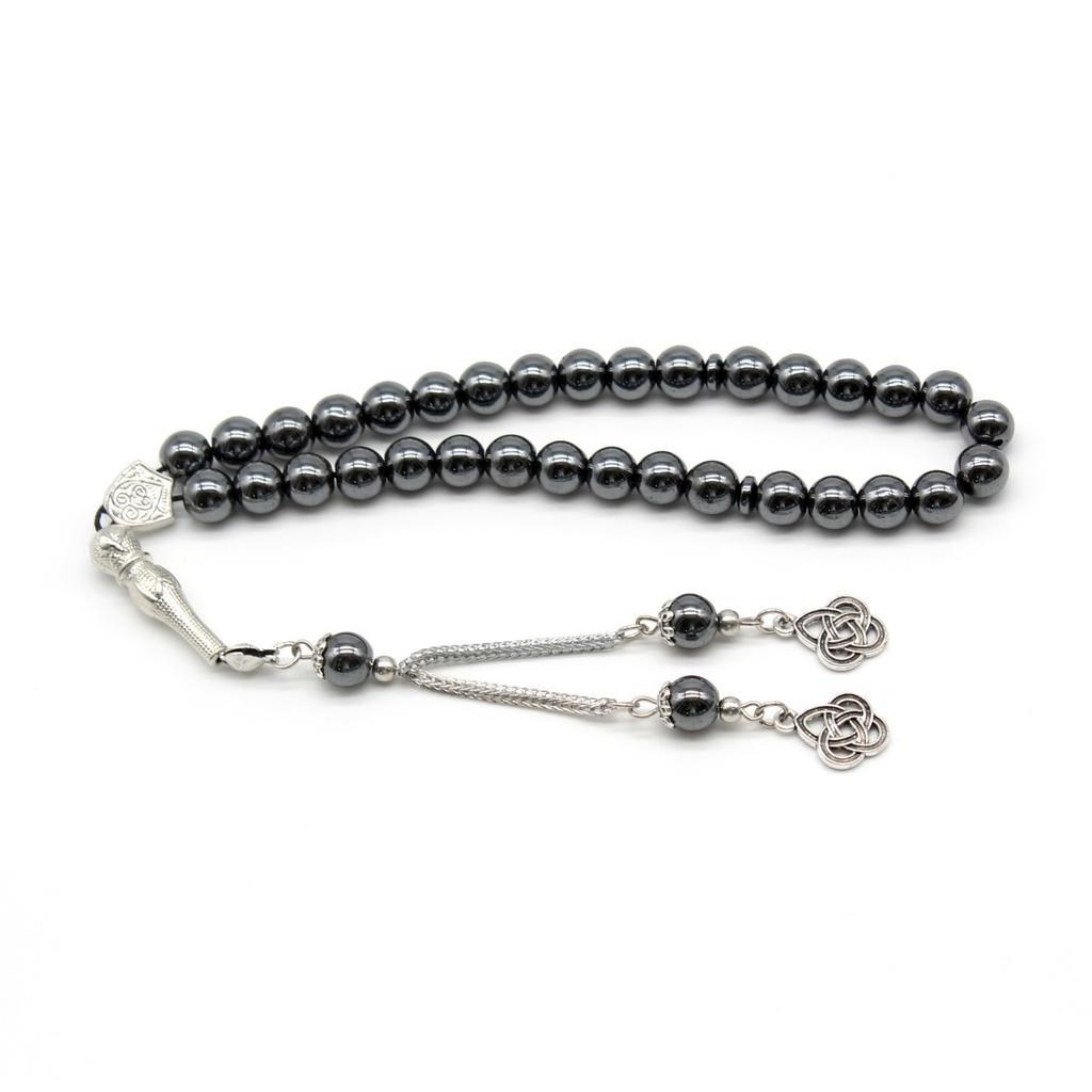 33 Beads 8mm Black Onyx Tasbih, Muslim Prayer Beads In Black Gold Silver, Islamic Rosary for Daily Worship & Fashion