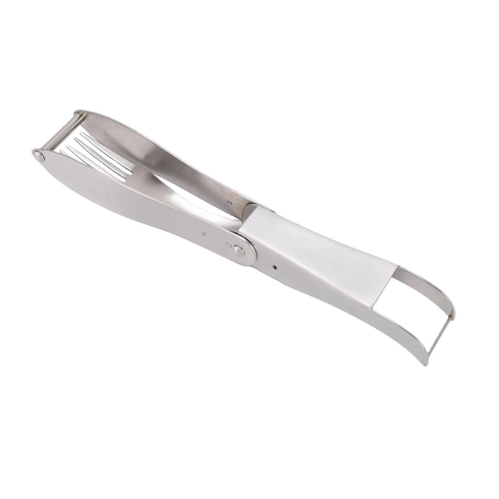 2 In 1 Stainless Steel Fruit Cutter Watermelon Cutter with Retractable Fork for Camping Picnic