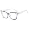 Cat-Eye Candy Colored Transparent Glasses Frame with Anti-Blue Light Large Flat Lenses