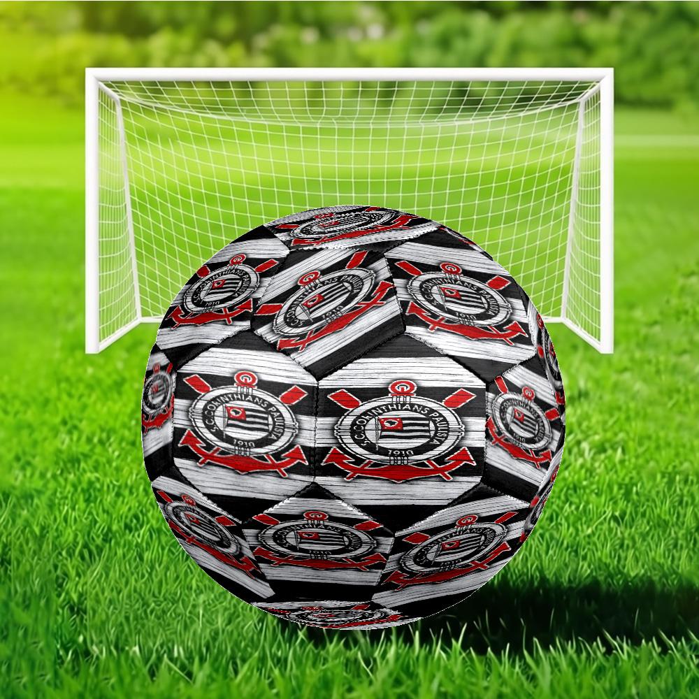 Sport Club Football Crest Printed Size 5 Soccer Ball - Durable, Machine-stitched, Soft and Comfortable, Suitable for Training and Matches Gift