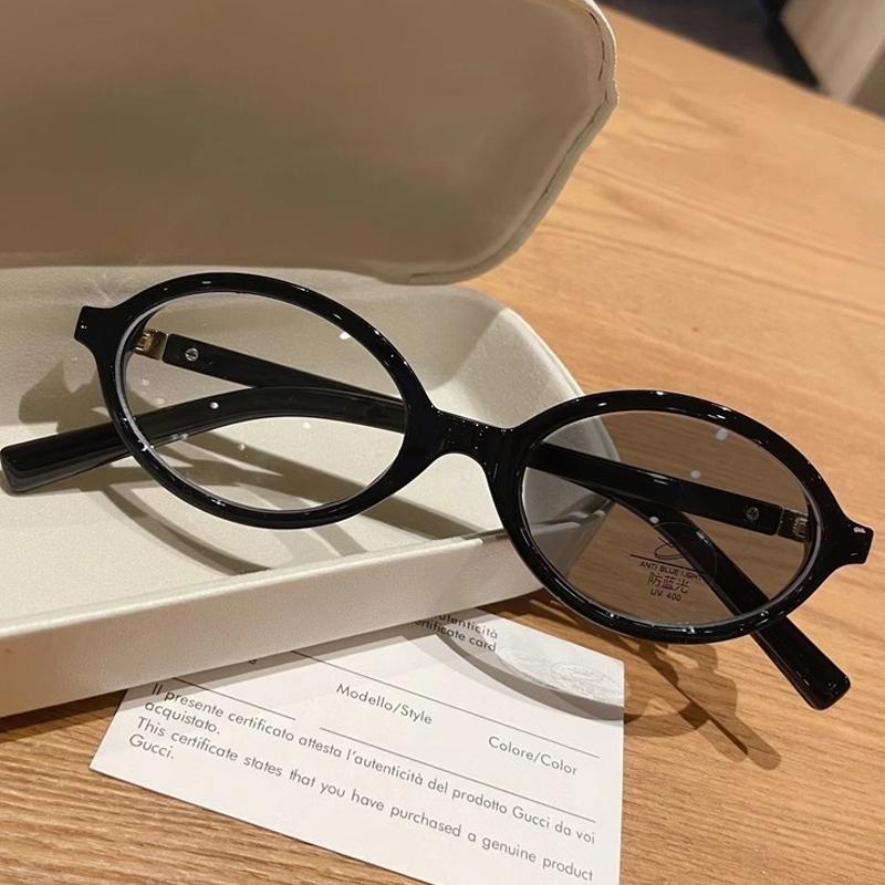 Finished Pochromic Sunglasses with Diopter Fashion Trend Women Men Oval Frame Myopia Glasses Optical Prescription Eyeglasses