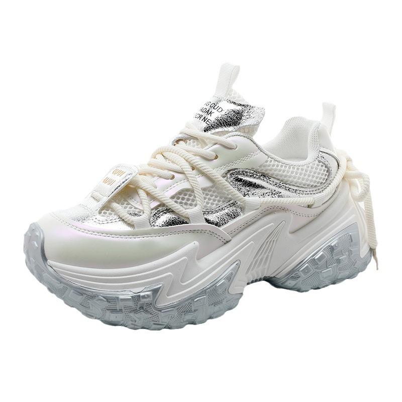 S8888 New Spring and Summer Popular Dad Shoes Korean Style Trendy Women's Shoes Raise the Bottom Breathable Mesh Surface Shoes