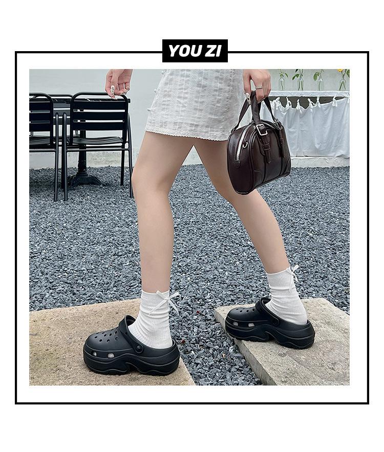 Women's Chunky Height-Boosting Odor-Resistant EVA Beach Sandals - Trendy Summer Baotou Slippers