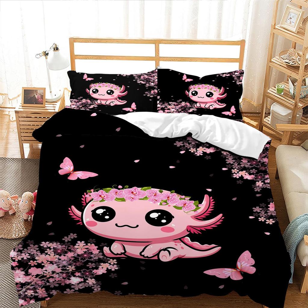 Cute Scales Three-Piece Quilt Cover 3D Digital Printing Bedding Set