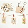 60pcs Blank Wooden Key Chains Rectangle Wood Key Chain Tags to Paint Personalized Key Rings for Engraving DIY Tags Key Craft