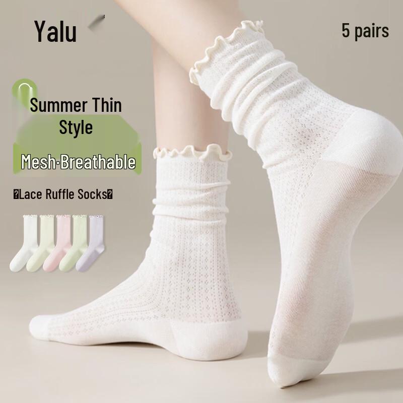 Yalu Women s Breathable Mesh Mid-Calf Socks One Size