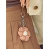 Slowslowly No.190 / Daisy 100% Organic Wool Key Ring _ Pink (Flower Crochet Key Ring)