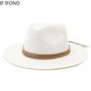 Big Size 60CM New Straw Hat 7cm Brim Summer Cooling Beach Sun Hat Outdoor Party Panama Jazz Hat Sombreros De Mujer