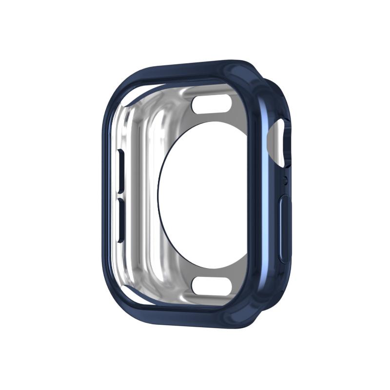 

Change To Ultra Protective Case For Apple Watch S11 42mm 46mm No Screen Protector Full HD TPU Bumper Cover For iWatch Series 10 for Series 10 42mm полуночно-синий