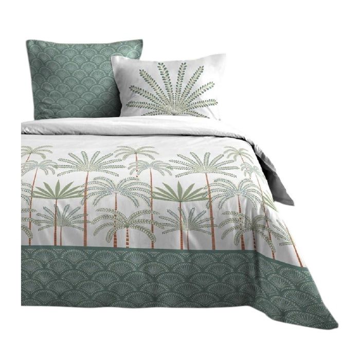 Housse de couette + taies - Promenade sous les palmiers - 240x260cm - 100% coton - Oeko-Tex®