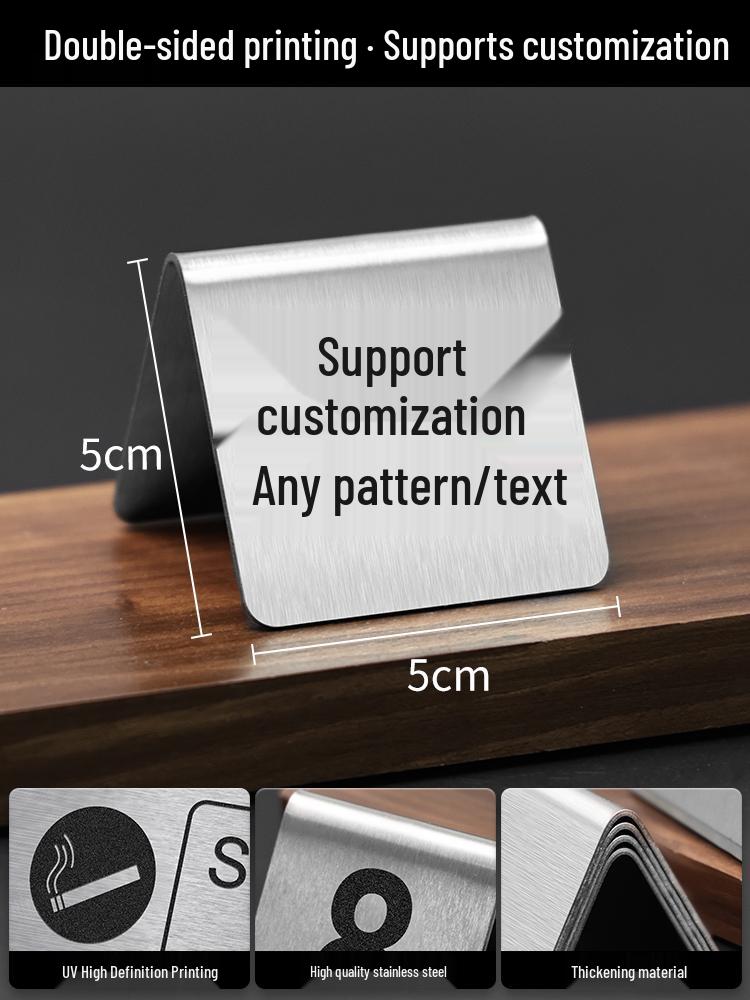 Custom Double-Sided Stainless Steel No Smoking Sign for Hotel, Guest House, or Restaurant