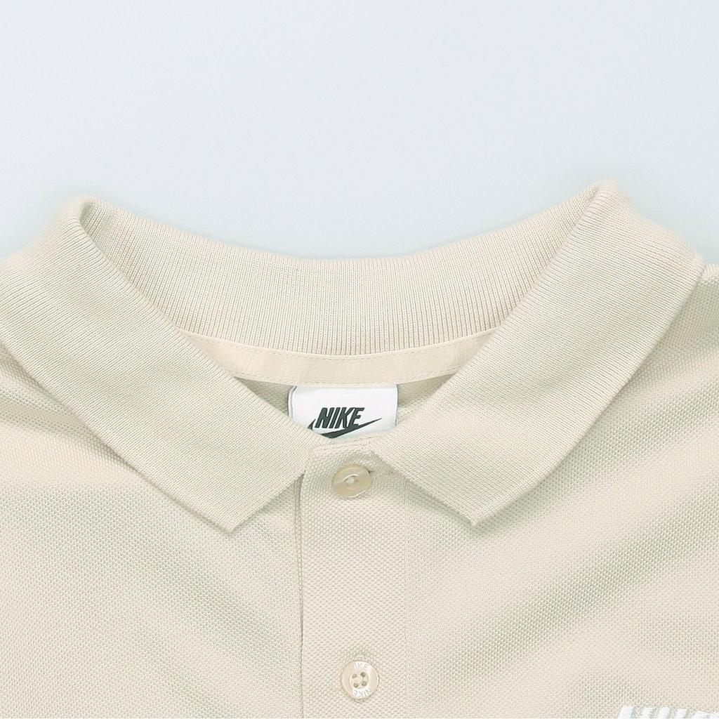Nike Cotton Logo Print Breathable Short Sleeve Polo Shirt Men tops Beige DV9708-138