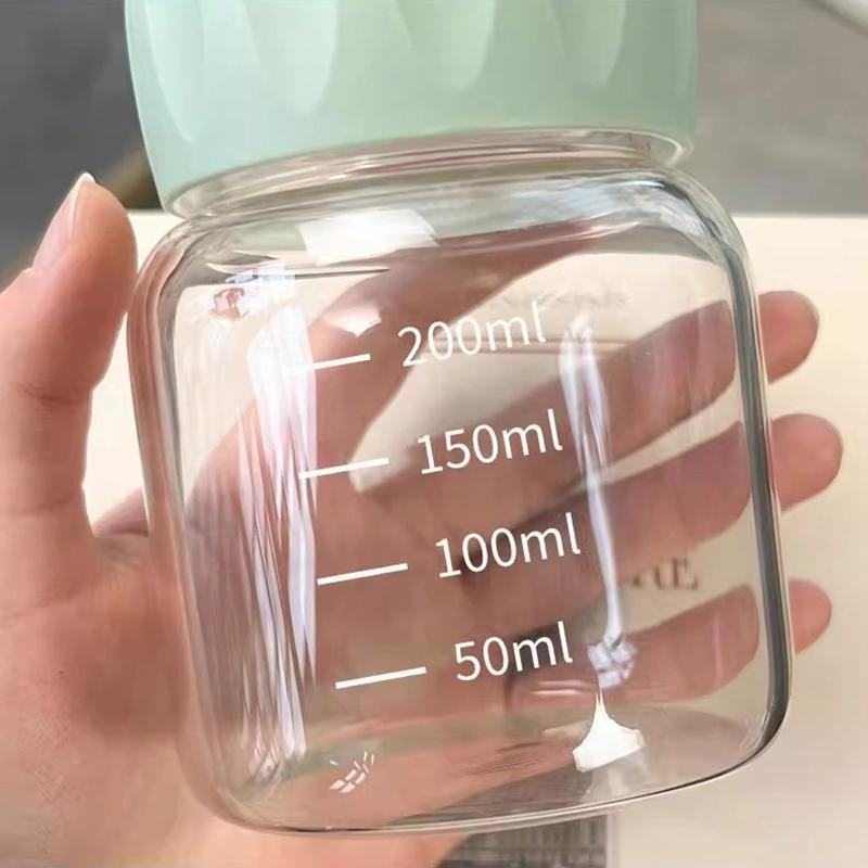 300ml Hoge Borosilicaatglas Waterbeker Transparant Met Schaal Mini Dikke Beker Draagbare Sapmok Drinkcontainer Reizen Thuis Cadeau