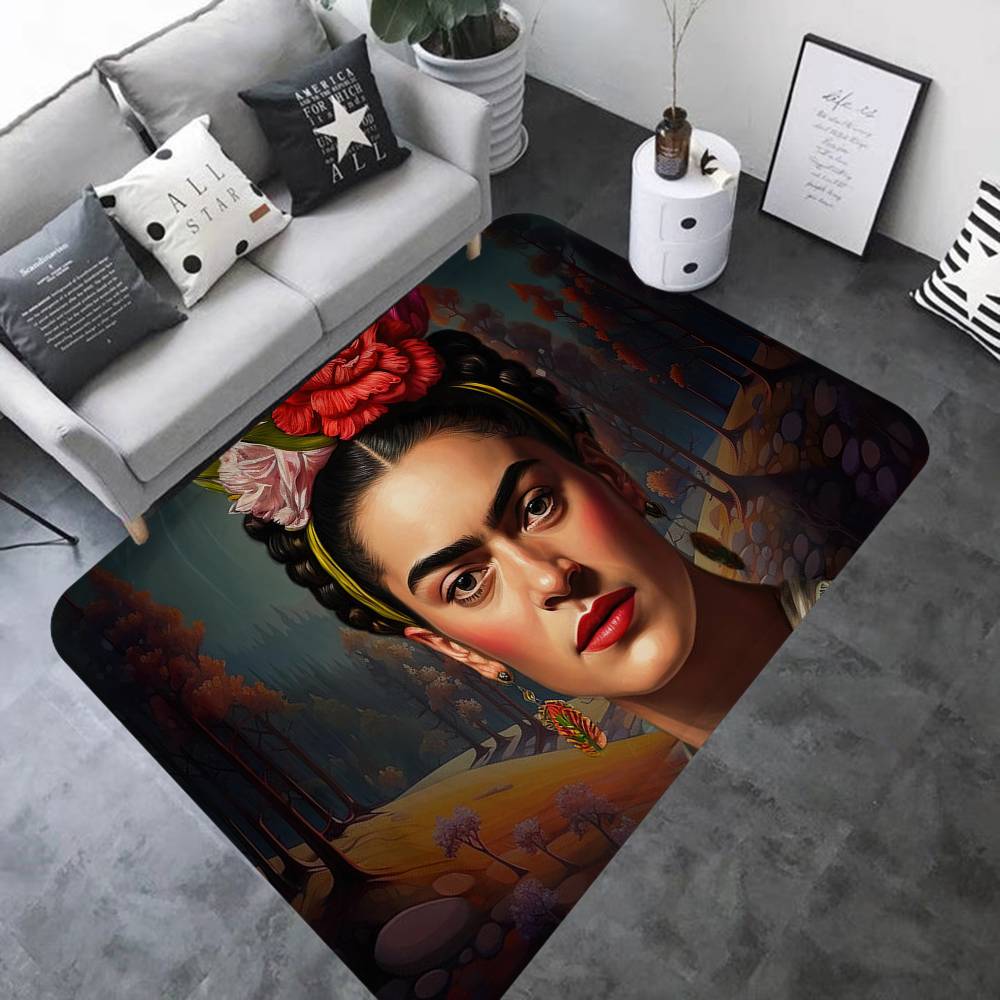 Tappetino Vintage Artista F-Frida K-Kahlo Stanza dei Bambini Decorazione Camera da Letto Balcone Tappetino Antiscivolo Tappetino Ingresso Tappeto