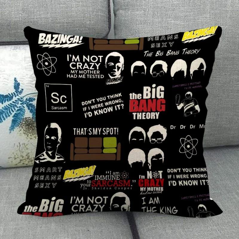 The Big Bang Theory Pillowcase Square Zipper Cotton Linen Pillow Cases Bedroom Home Office Decorative Pillowcase Wjy12.25