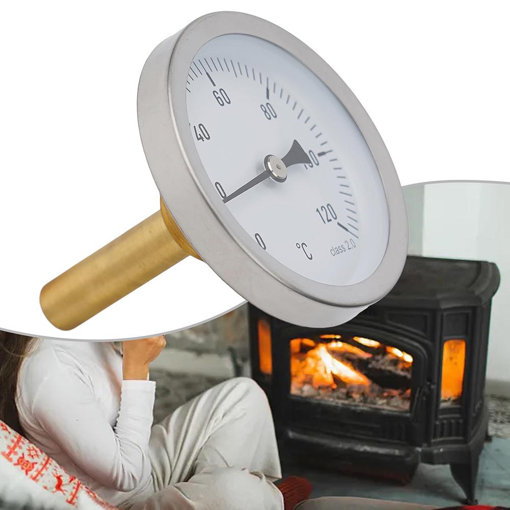 Barbecue Grill Thermometer Dial Diameter 63mm Bimetal Thermometer Temperature Range 0-120 C 63mm Dial Diameter