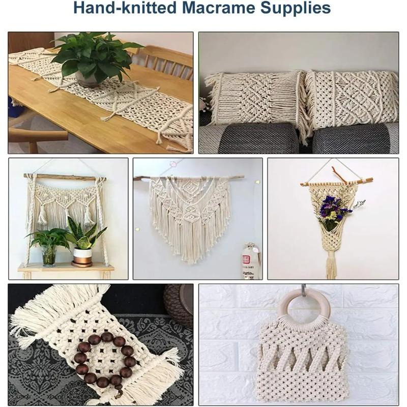 Handmade Macrame Cord Boho Decor 1/2/3/4/5/6mm Beige Cotton Cord Rope Twisted String DIY Home Wedding Decoration Supply