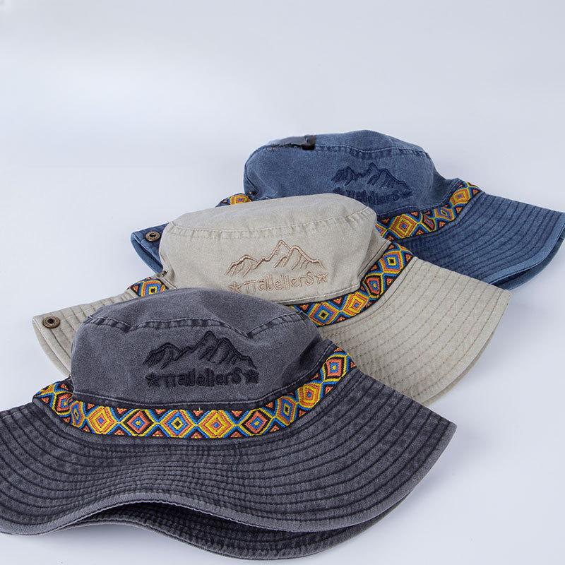 Washed Old Fisherman Hat for Women In Summer Sun Protection Western Cowboy Hat Outdoor Camping Hiking Hat Sun Hat