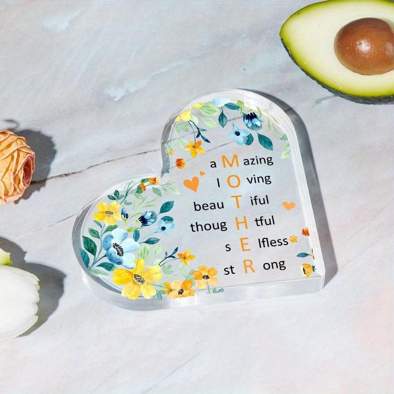 Inspirierende Acryl-Mama-Dekoration – Erstaunliches, liebevolles, selbstloses Schild. Dankeschön-Geschenk zum Geburtstag der Mutter, Florales Briefbeschwerer.