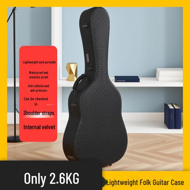 

Langting Folk Acoustic & Electric Guitar Case - Lightweight, Double-Shoulder, Thickened, Waterproof, Aviation-Grade, Handheld Violin Compatible. Lightweight Travel Case