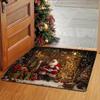 Christmas Themed Doormat, Polyester Non-Slip Machine Washable Rectangular Rug for Multi-Room Indoor Holiday Decor