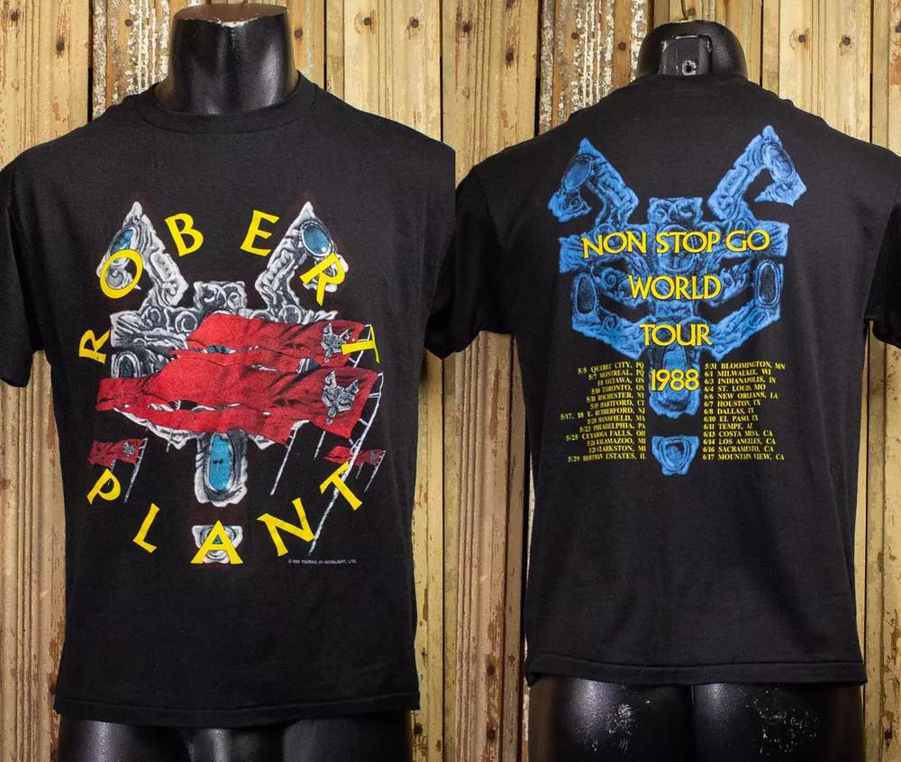 

Vintage Robert Plant Non Stop Go Concert T Shirt 1988 Black S
