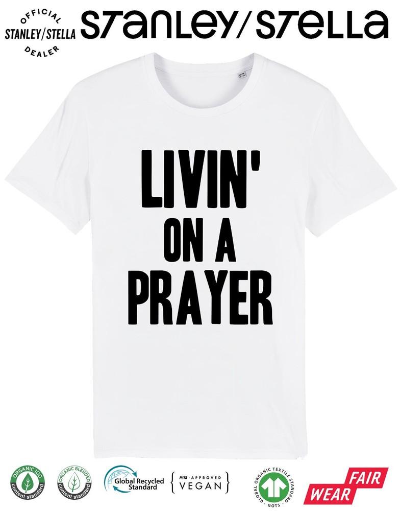 

Мужская футболка Livin On A Prayer Диско Маскарад 80-е Вечеринка Выходные Дамы Рок L