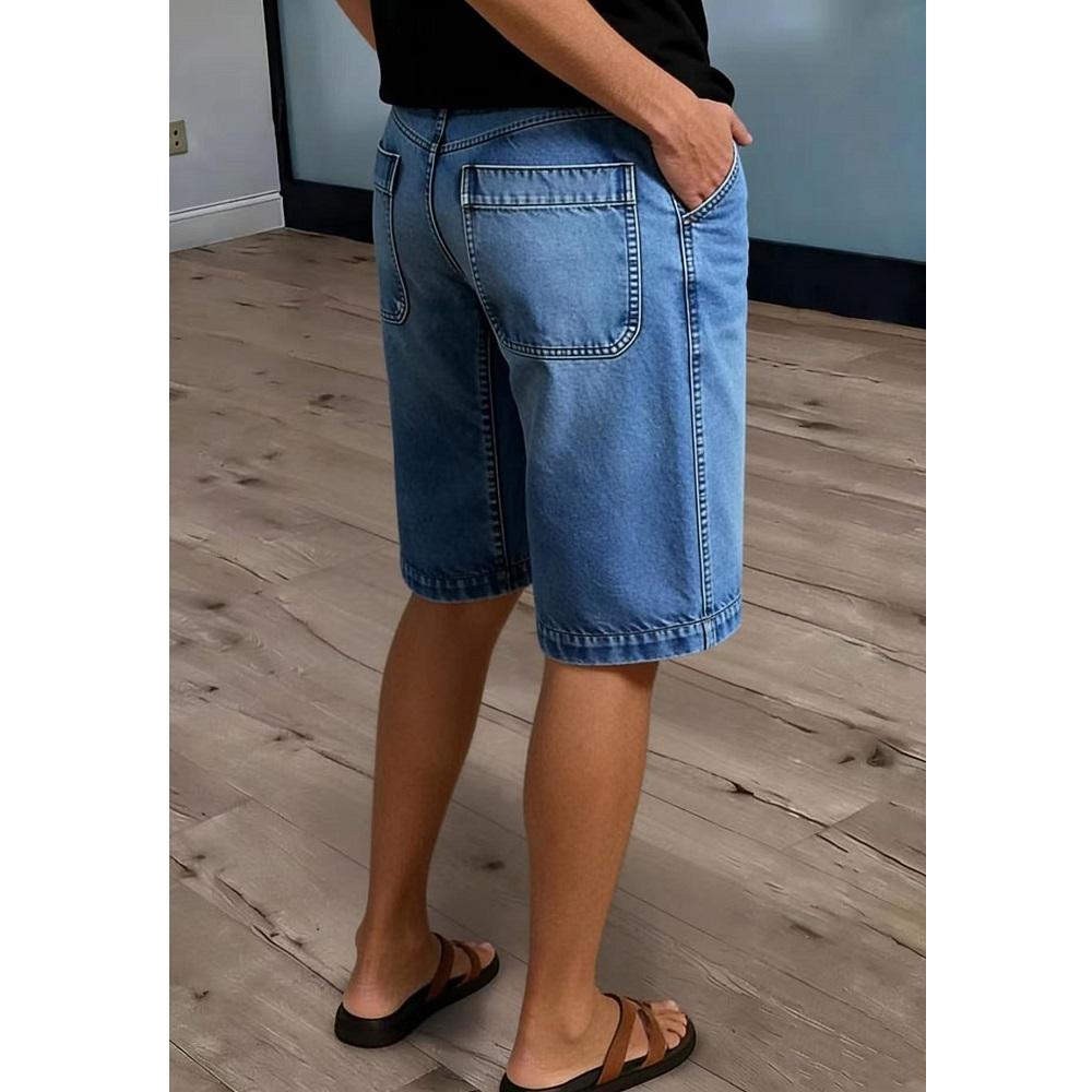 Pantaloncini di Jeans al Ginocchio da Donna Pantaloncini Jeans Dritti Casual da Donna Vita Alta Elasticizzati Tasche
