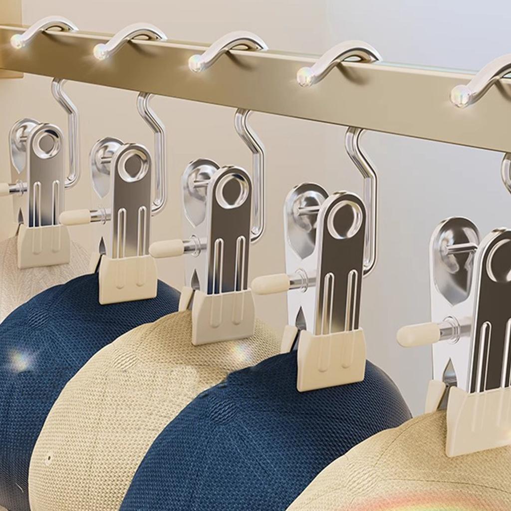 WORTHBUY 10/30pcs Closet Clothes Organizer No Trace Clothespins Clothes Pegs With Hooks Pants Socks Drying Clothes Hangers Clip