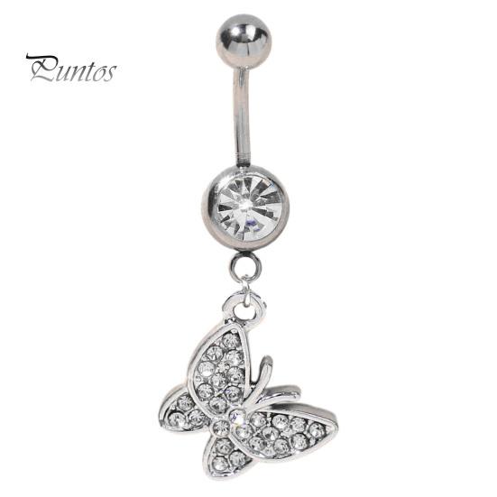 

Кольцо на пупок со стразами, сердцем, бабочками, пятиконечной звездой, кулоном, сексуальное гипоаллергенное кольцо из нержавеющей стали, пирсинг пупка, висячее кольцо Butterfly