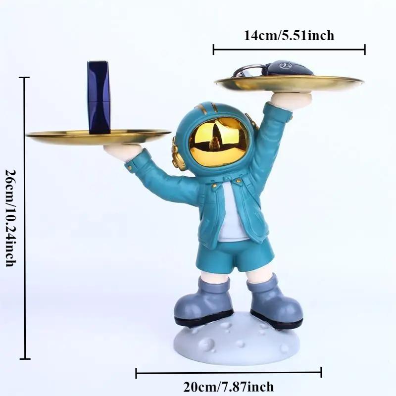 

Nordic Creative Astronaut Figurine Door Key Storage Decorative Tray Desktop Ornaments Home Living Room Decorations Gift синий