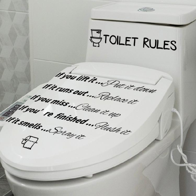 Toilet Rules Sticker Sign Vinyl Arts Decor for Hotel Home Restaurant Laundry