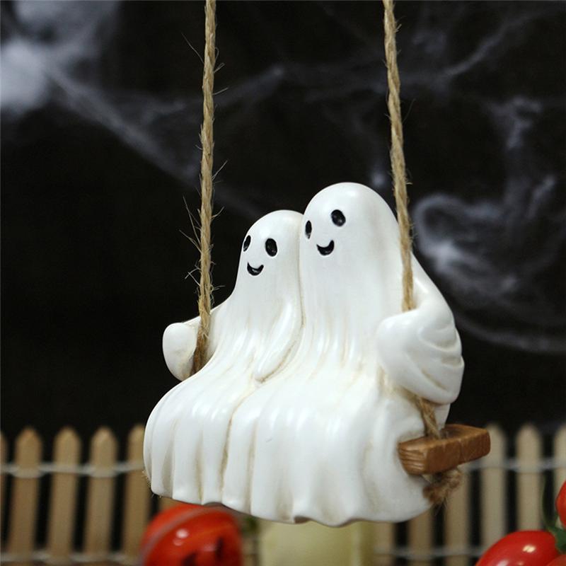 

A25F-Halloween Ghost On A Tree Swing Venue Layout Props Hanging Devil Ghost Pendant Ghost Festival Gift Funny Tree Hanging Ornam