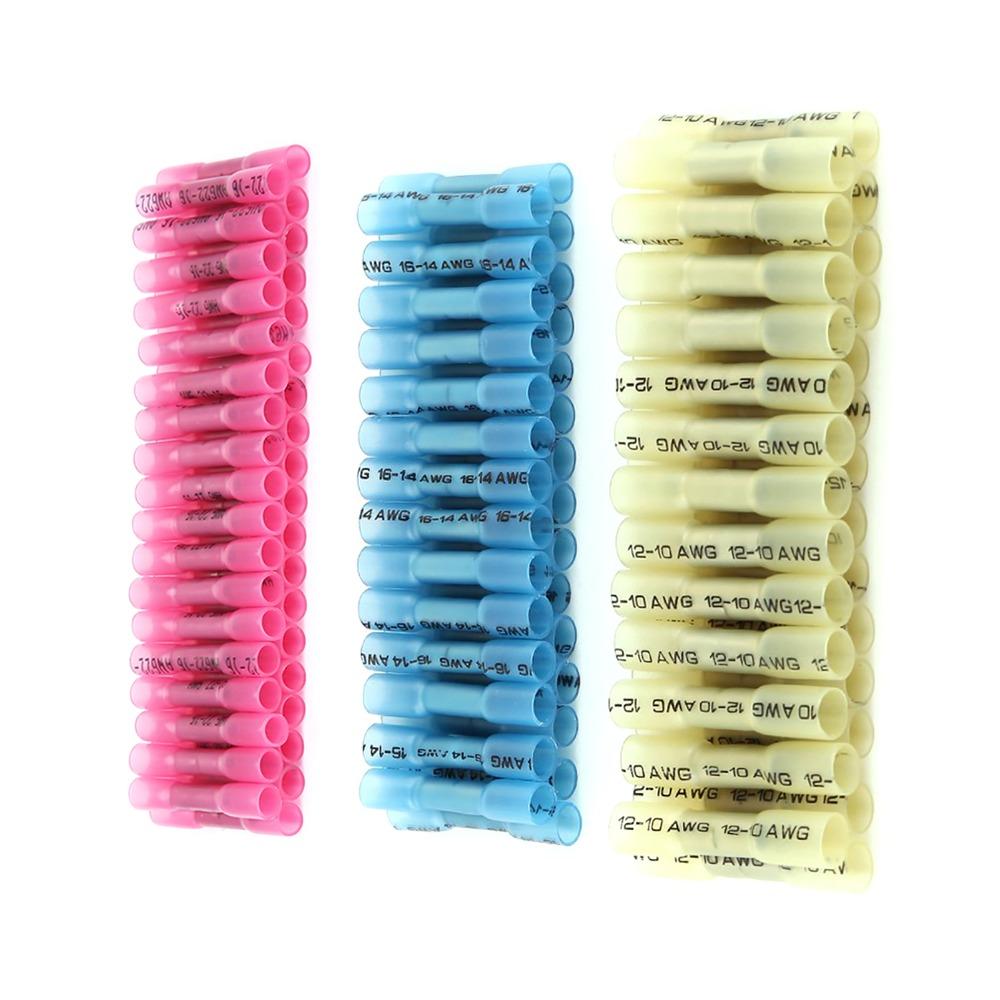 300 Pcs 22-16AWG / 16-14AWG / 12-10 AWG Heat Shrink Wire Connectors Crimp Terminals  Motorcycle