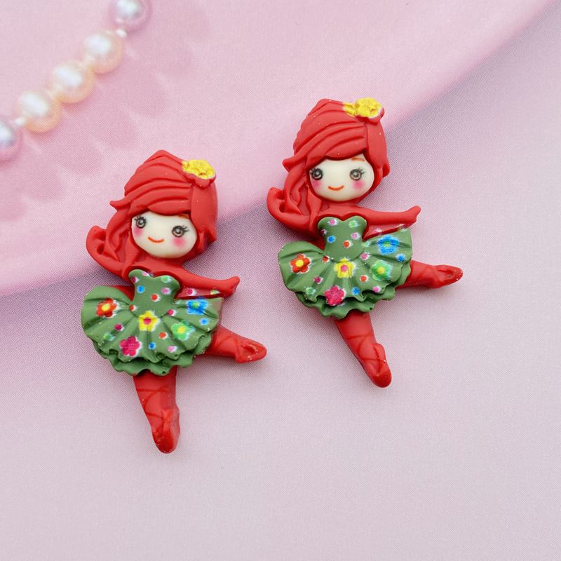 10pcs Resin Mixed Dancing Princess Flat Back Cabochon for Hair Bow Center Scrapbooking